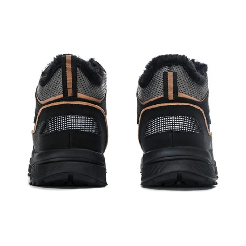 QIAODAN Cushioning Slip Resistant High Top Casual Shoes Men's Black/Palm Brown-3