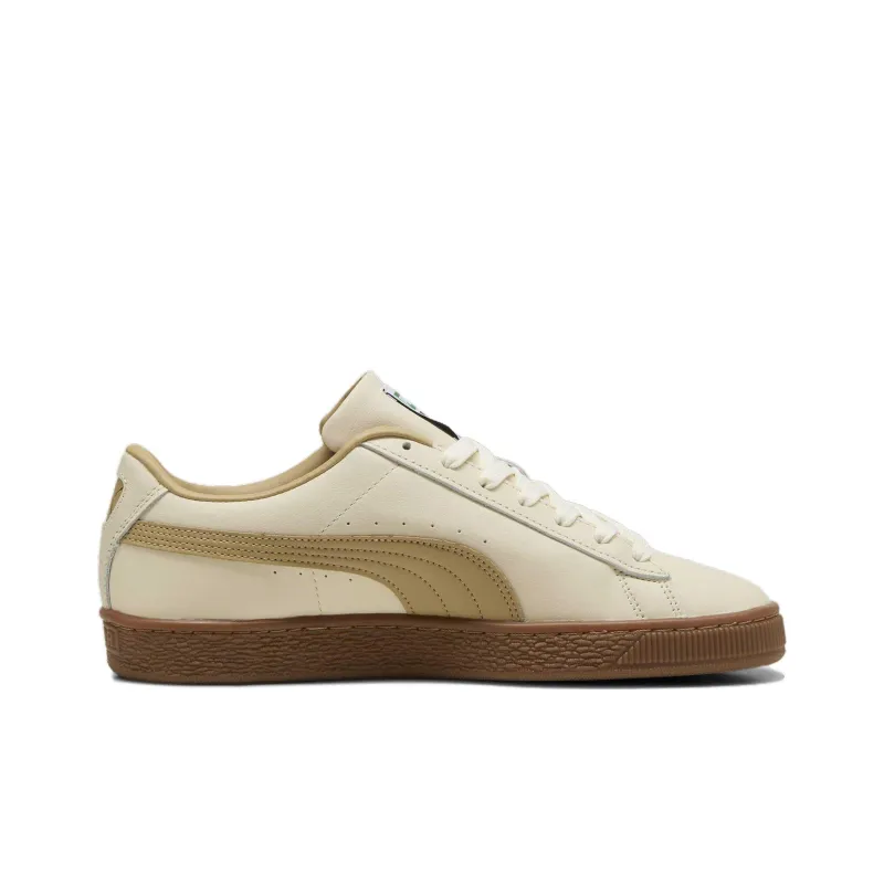 PUMA Basket Classic XXI Slip-Resistant Low-Top Skateboard Shoes Unisex Beige-1
