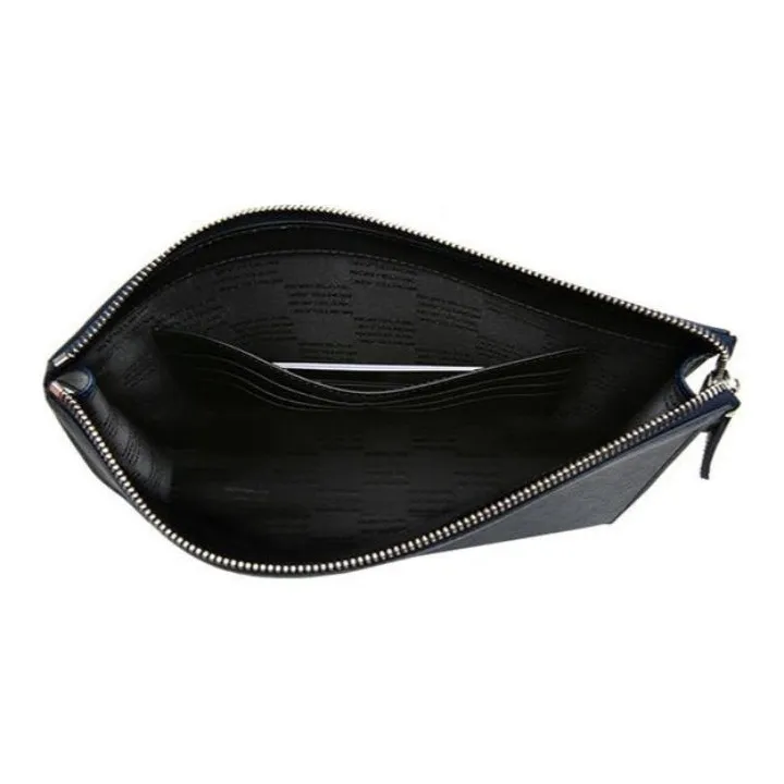 MONTBLANC Leather Clutch Regular Men's Marine Blue-5