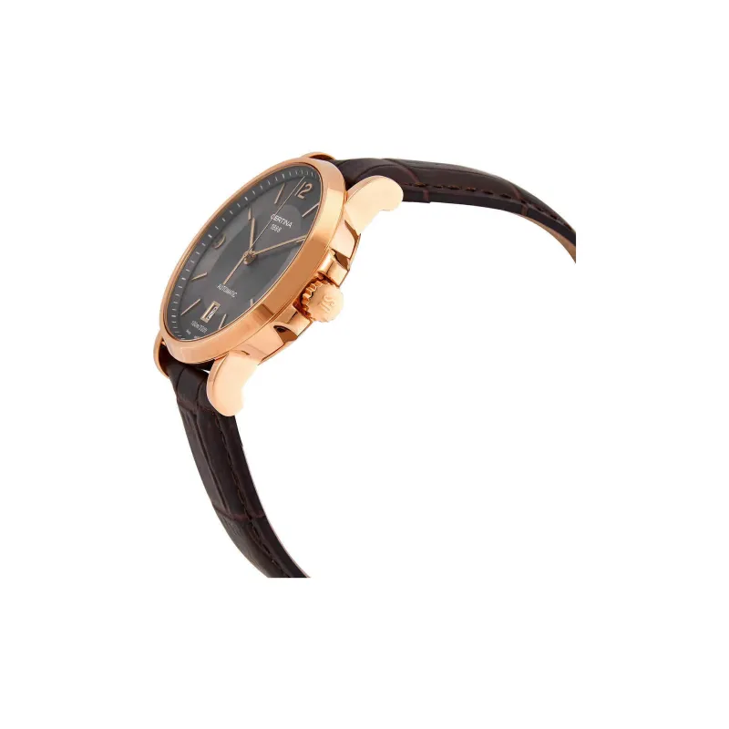 CERTINA Automatic Mechanical Movement Men's Watches Watch Black Dial Stainless Steel Case Cow Leather Strap-3