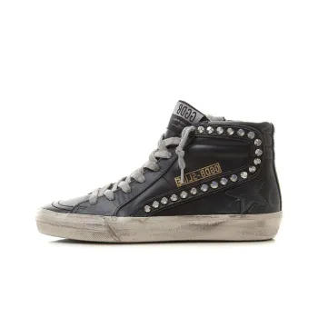 Golden Goose Slide Distressed Studded Sneakers