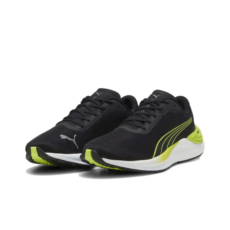 PUMA Electrify Nitro 3 Slip Resistant Low Top Running Shoes Men's Black Green White-2