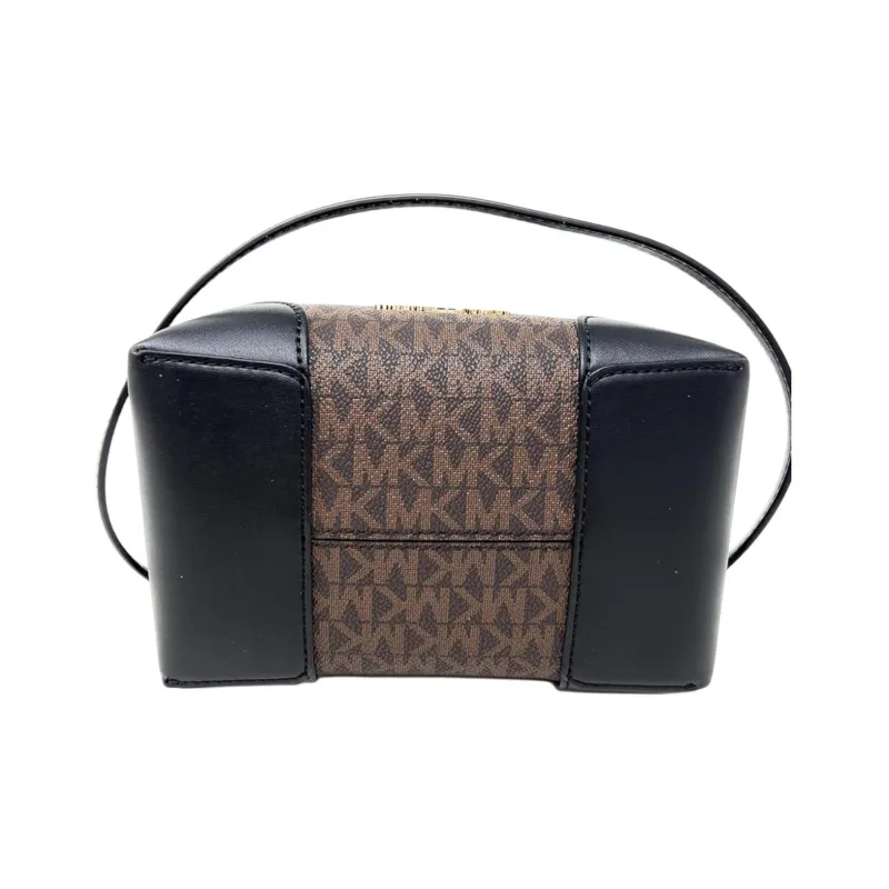 MICHAEL KORS Mercer PVC Bucket Bag, Shoulder Bag, Crossbody Bag, Handbag Trumpets Women's Brown & Black-3