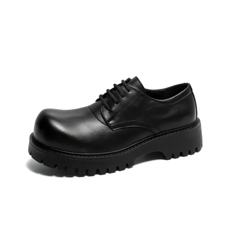 V ZERO FIVE Big Head Shoes Leather Shoes Men's Black British-0