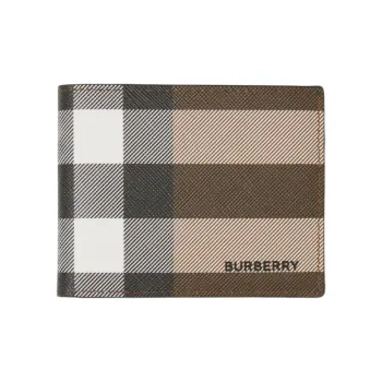 Burberry Artificial Leather Card Holder Wallet Small Size Men's Brown