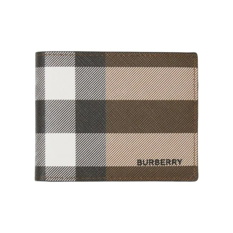 Burberry Artificial Leather Card Holder Wallet Small Size Men's Brown-0