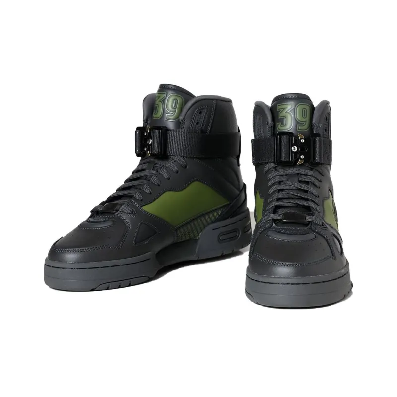 CHUYINWEILAI x FILA Teratach 600 Anti-Slip And Wear-Resistant Lightweight High-Top Skateboard Shoes Unisex Black Green-3