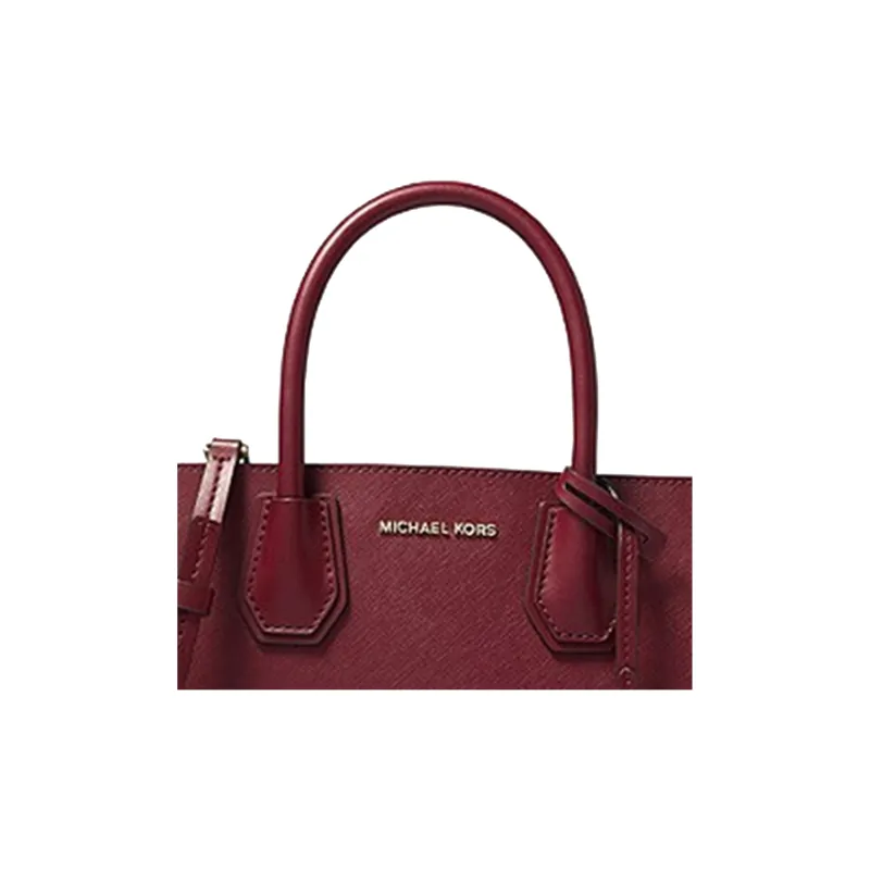 MICHAEL KORS Mercer Leather Trunk Bag Handbag Shoulder Bag Crossbody Bag Medium Size Women's Burgundy-2