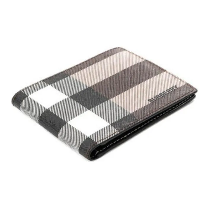Burberry Artificial Leather Card Holder Wallet Small Size Men's Brown-3