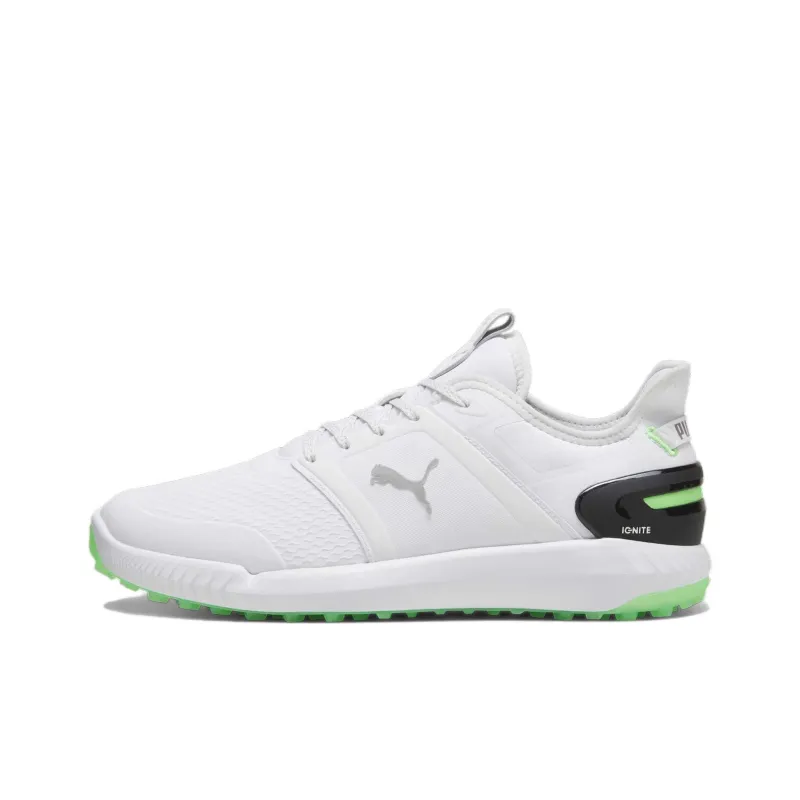 PUMA IGNITE ELEVATE Elevate Slip Resistant Low Top Golf Shoes Men's White Black Green-0