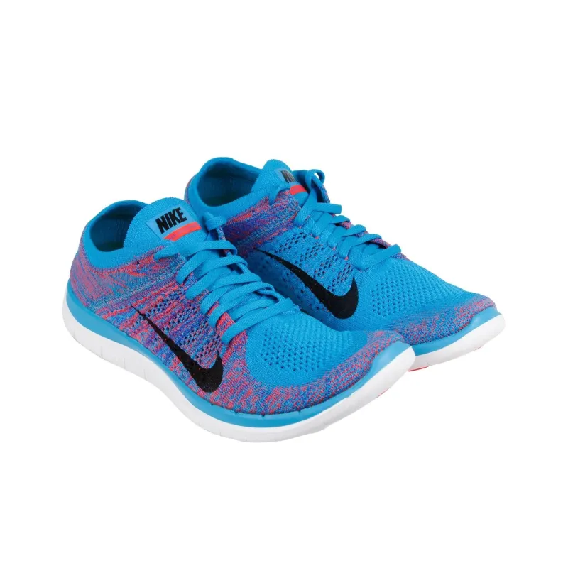 Nike Free 4.0 Flyknit Blue Lagoon Bright Crimson-2