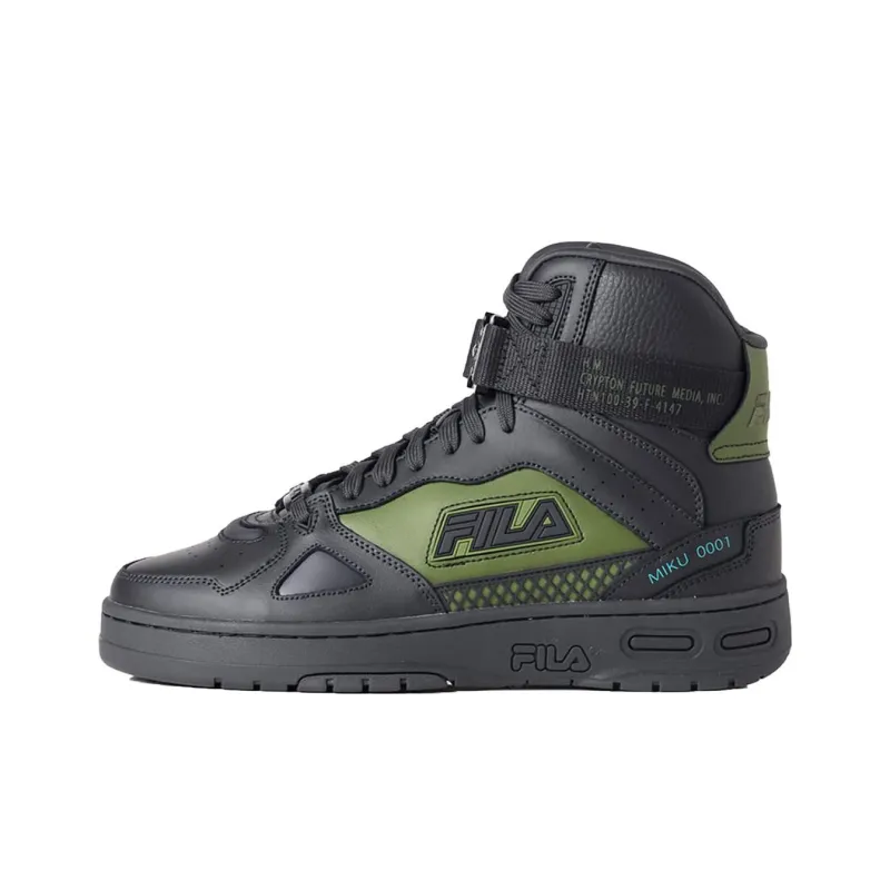 CHUYINWEILAI x FILA Teratach 600 Anti-Slip And Wear-Resistant Lightweight High-Top Skateboard Shoes Unisex Black Green-0