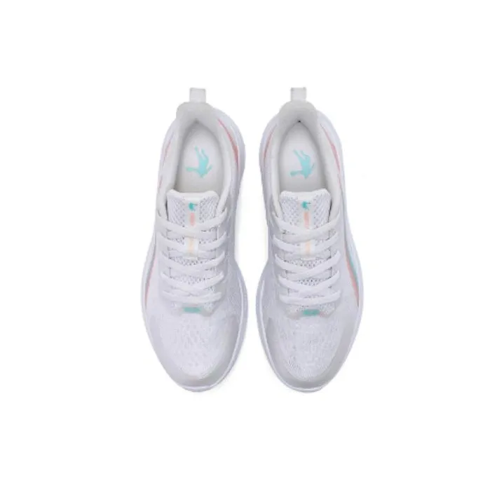 QIAODAN Cushioning Low Top Running Shoes Women's White Pink-2