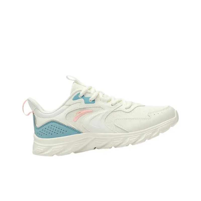 Anta Anti Slip Wear Resistant Low Top Running Shoes Women's White Cyan-2