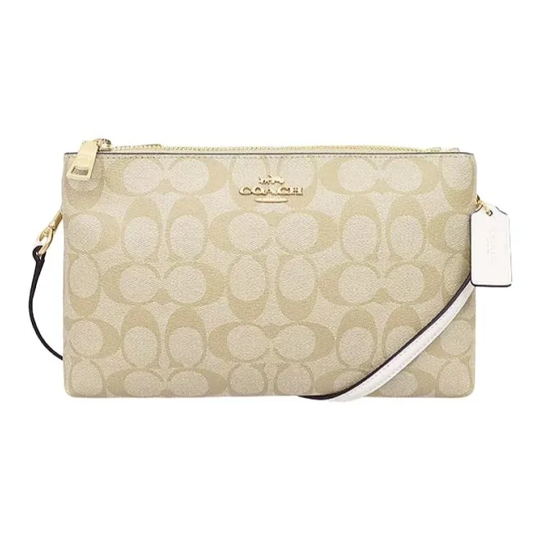 COACH Lyla Canvas With Leather Shoulder Bag Crossbody Bag Regular Women's Khaki Monogram-1