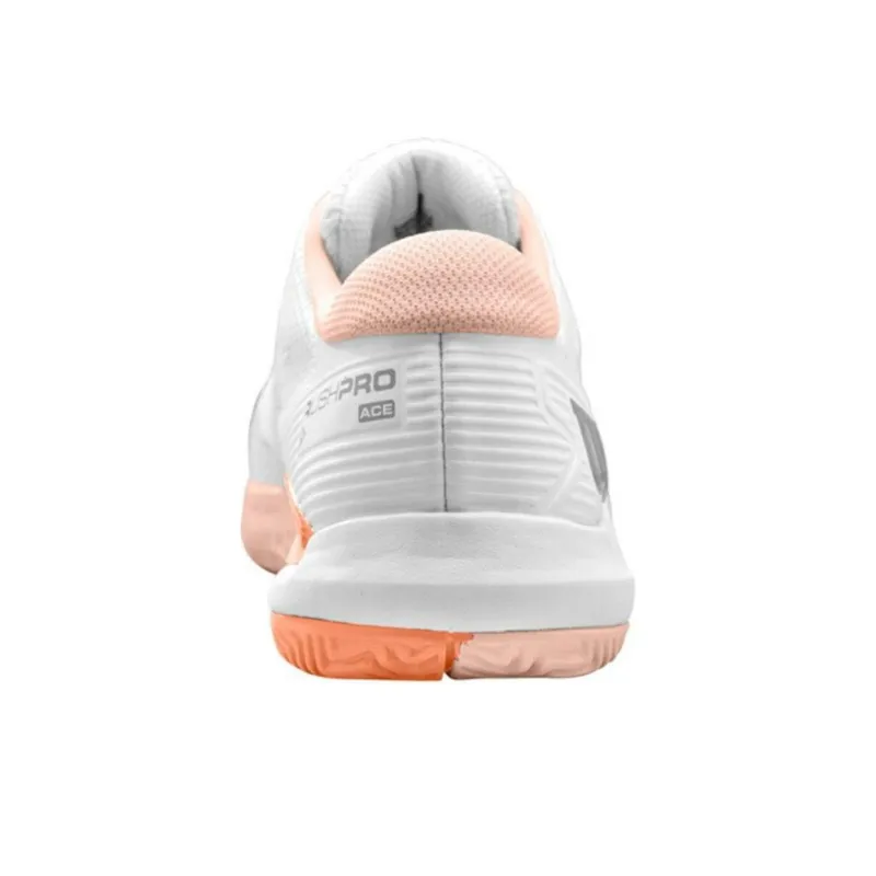 Wilson Rush Pro Ace Slip-Resistant Low-Top Tennis Shoes Women's White Orange-4