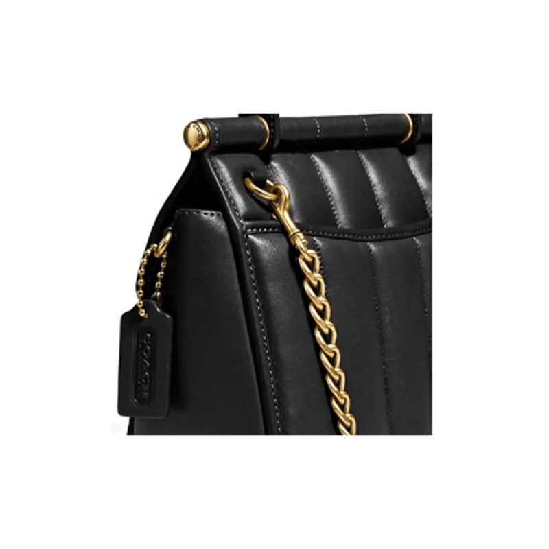 COACH Willis Leather Handbag Shoulder Bag Crossbody Bag Small Size Women's Black-4