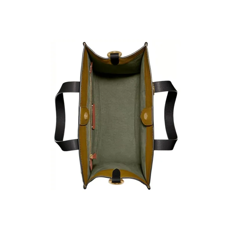 COACH Field Leather Vertical Tote Bag, Shopping Bag, Shoulder Bag, Handbag Large Size Women's Army Green & Brown-4