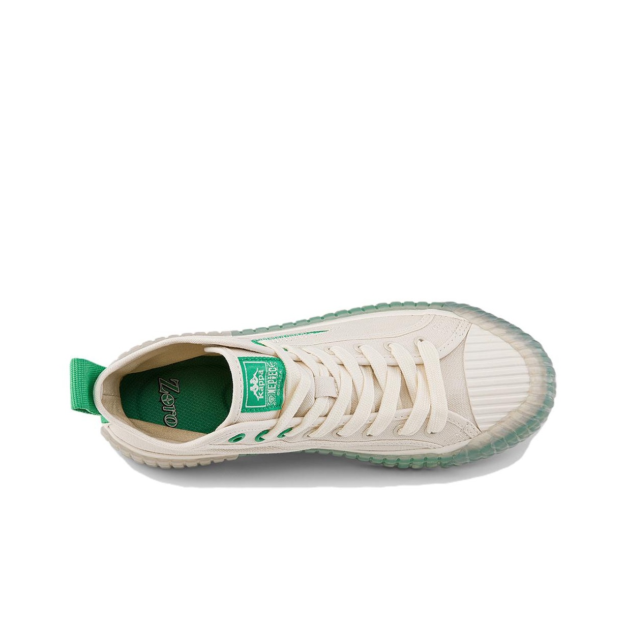 Kappa Canvas Shoes Unisex High-Top White Green - POIZON