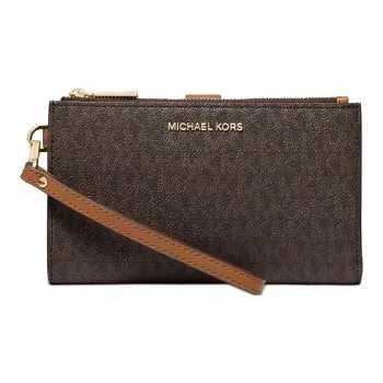 MICHAEL KORS Jet Set Travel Canvas With Leather Clutch Women's Brown