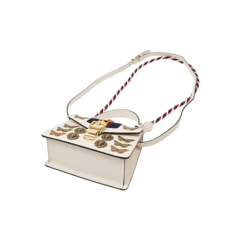 GUCCI Calfskin Shoulder Bag, Handbag Women's White-3