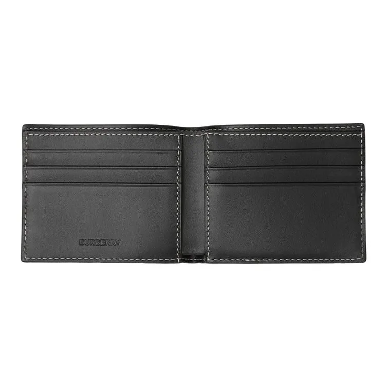 Burberry Artificial Leather Card Holder Wallet Small Size Men's Brown-4