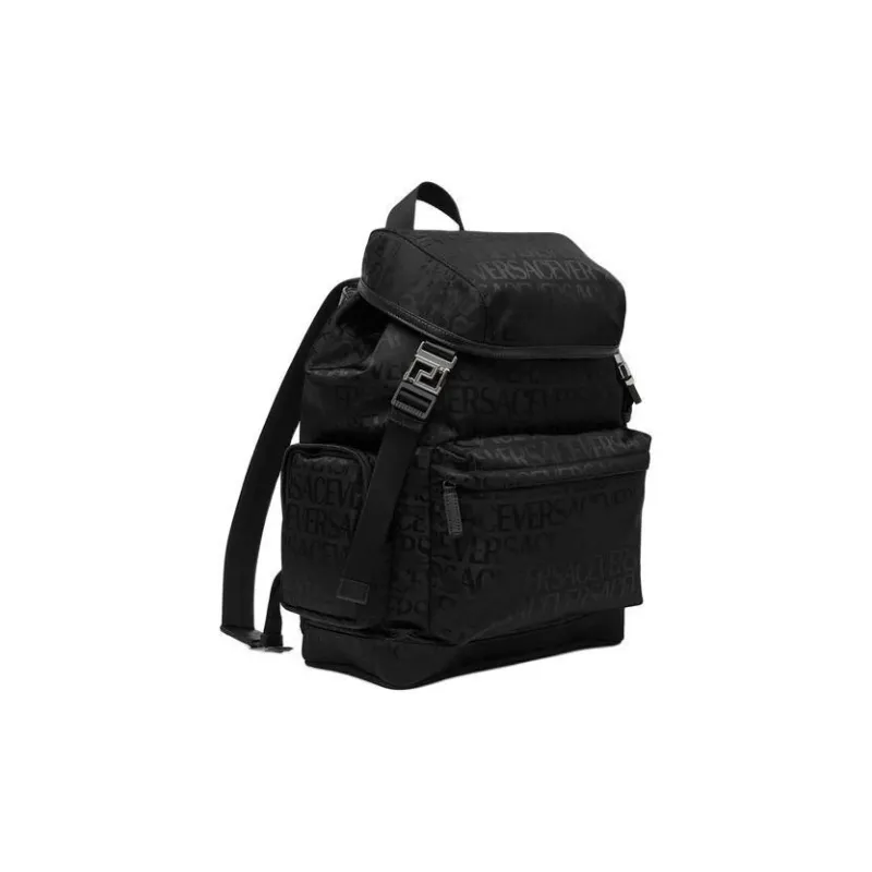 VERSACE Polyamide Backpack Men's Black-3