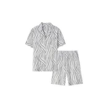 Sha Qian Pajama Set Summer Men's Gray
