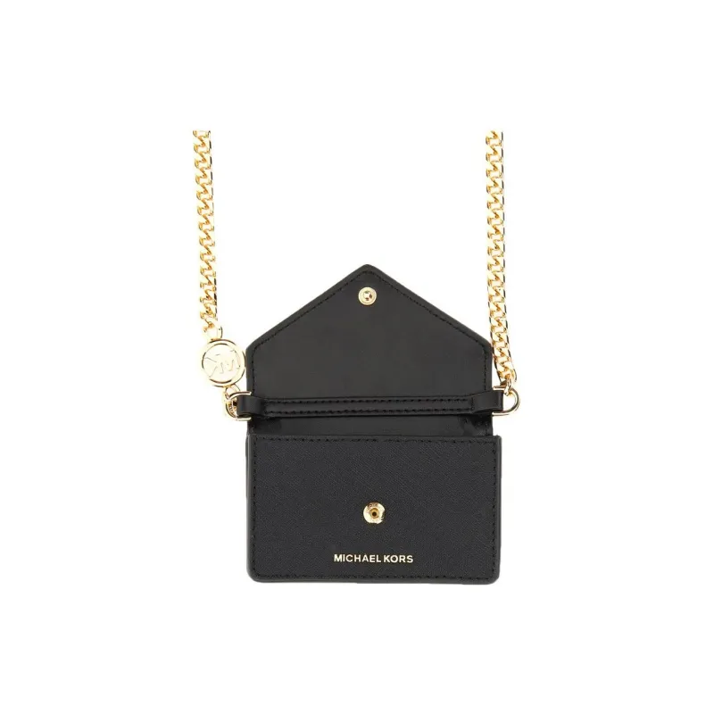 MICHAEL KORS Jet Set Saffiano Leather Shoulder Bag Crossbody Bag Small Size Women's Black-5