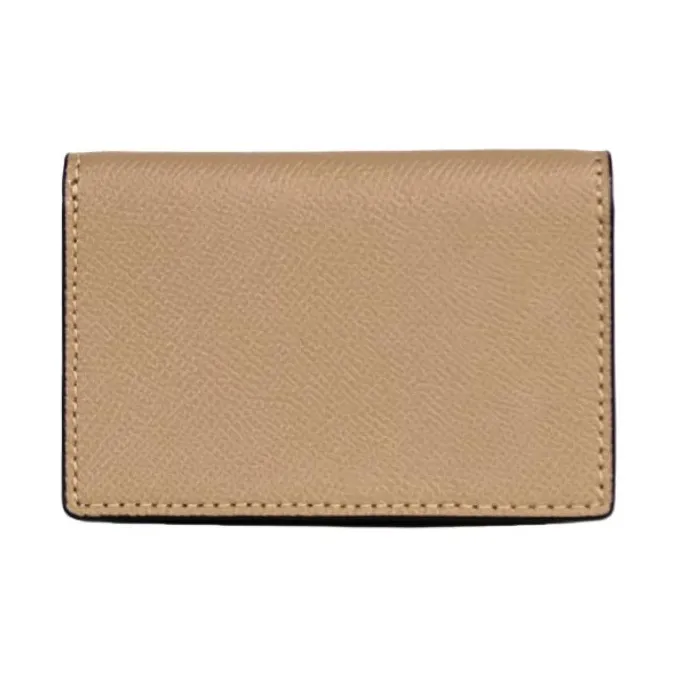 COACH Card Case Litchi Grain Leather Business Card Holder Wallet Women's Umber-5