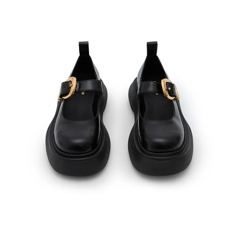 HERLIAN Platform Mary Jane Shoes Women's Black-2