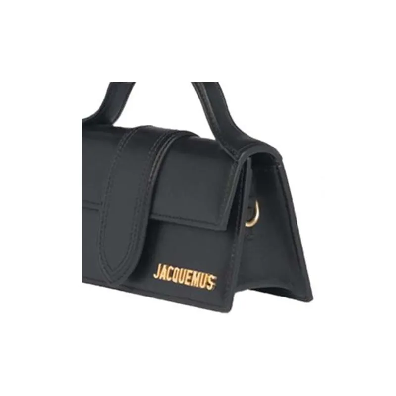 Jacquemus Leather Shoulder Bag, Crossbody Bag, Handbag Small Size Women's Black-5