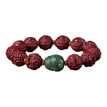 Moonstone Edge Reconstructed Cinnabar Bracelets Men's