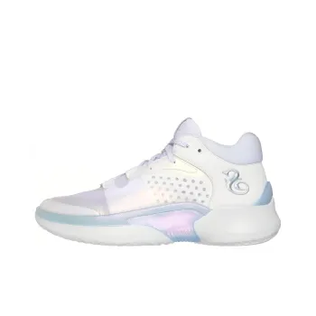 Snoop Dogg x Skechers SKX Resagrip'Boss Treatment' Durable Breathable Mid-Top Basketball Shoes Men's White Purple