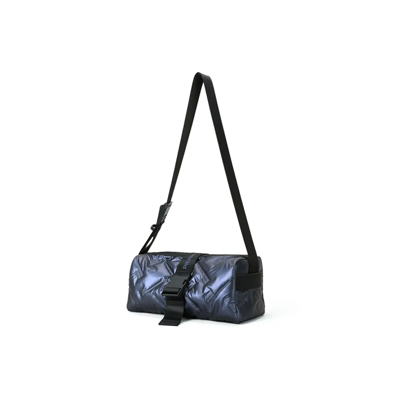 PIERRE CARDIN Fabric Toast Bag, Messenger Bag, Crossbody Bag Men's Silver Gray/Green/Purple-14