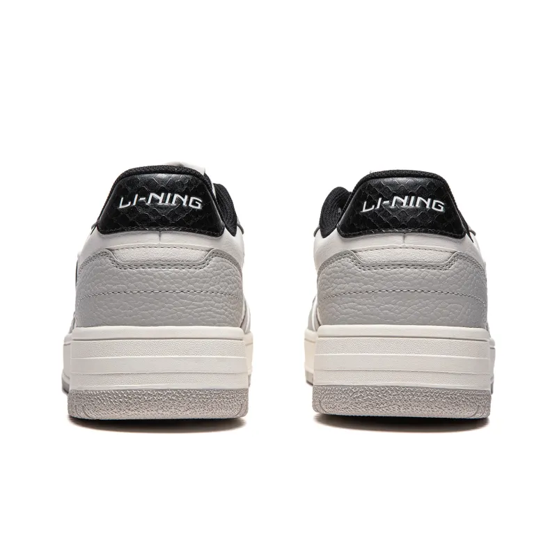 LiNing Tianji Soft Slip Resistant Cushioning Abrasion Resistant Low Top Skateboard Shoes Men's White Gray Black-5