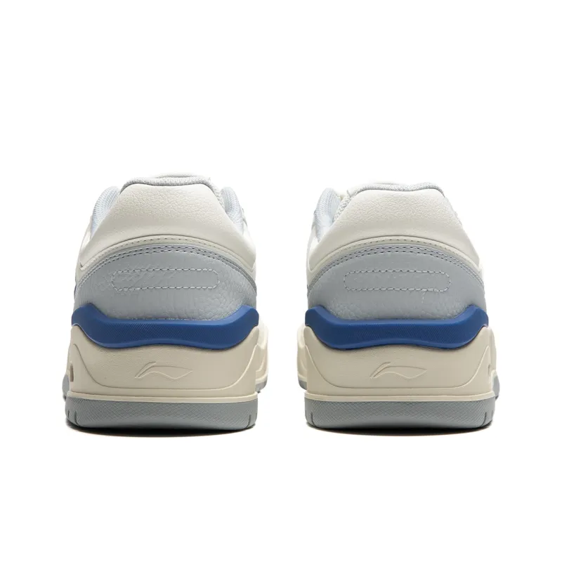 LiNing Moon White 2.0 Anti-Slip And Wear-Resistant Breathable Low-Top Skateboard Shoes Men's White Blue-5