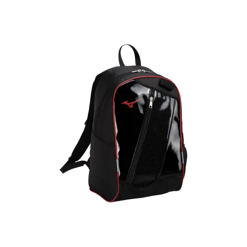 Mizuno Polyester Backpack Unisex Black & Red
