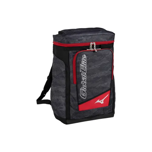 Mizuno Polyester Backpack Unisex Black & Red