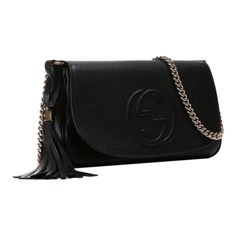 GUCCI Leather Crossbody Bag, Shoulder Bag Women's Black-1