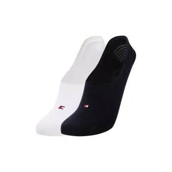 Tommy Hilfiger No Show Socks Women's 2 Pack White/Navy Blue