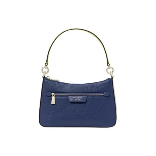 Kate Spade Hudson Litchi Grain Leather Handbag, Shoulder Bag, Crossbody Bag Women's Blue