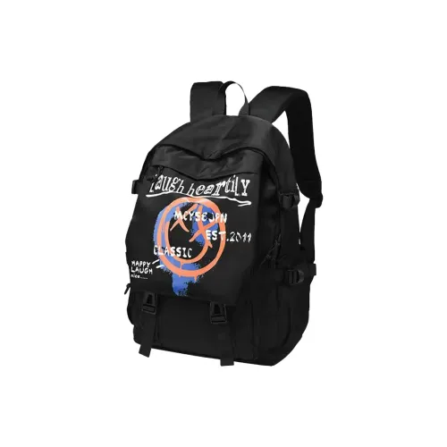 NIUMJ Oxford Smile Bag Backpack Razzmic Backpack Regular Unisex Multicolor