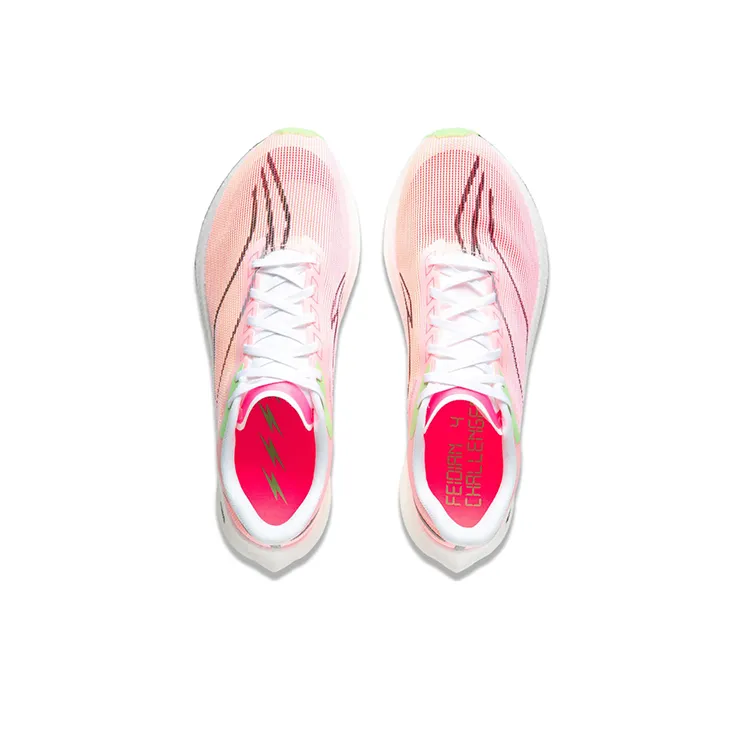 LiNing Feidian 4 Challenger Cushioned Wear-Resistant Breathable Low-Top Running Shoes Men's Pink Orange-3