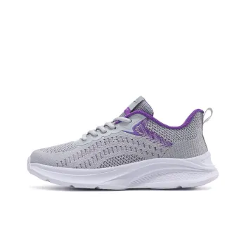 Binary Shock Absorbing, Non Slip, Wear Resistant, Breathable And Lightweight Low Top Running Shoes Women's Gray Purple