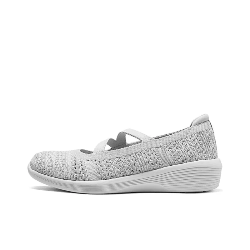 Skechers Anti Slip Wear Resistant Low Top Casual Shoes Women's Light Gray-0
