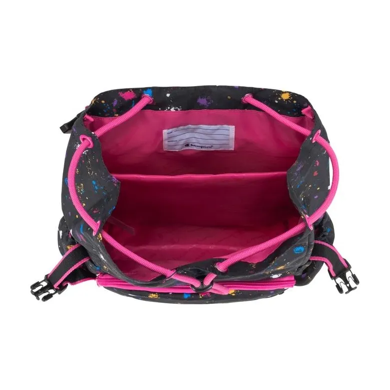 Champion Polyester Backpack Unisex Black Pink-4
