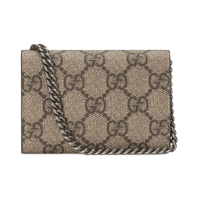GUCCI Dionysus Canvas With Leather Handbags With Coin Purses Extra Mini Women's Beige & Ebony-2