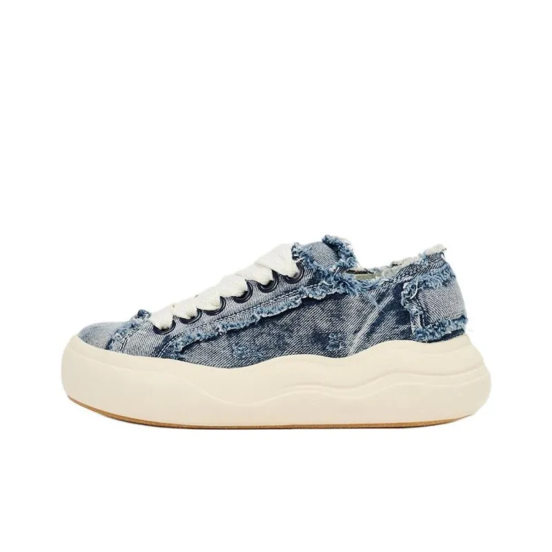 ZARA Low Top Skateboard Shoes Women's Blue White-0
