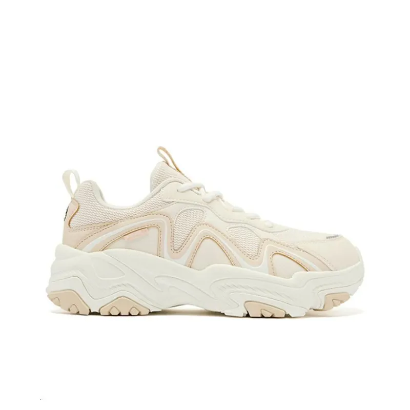 QIAODAN Slip Resistant Running Shoes Women's Beige Yellow-1